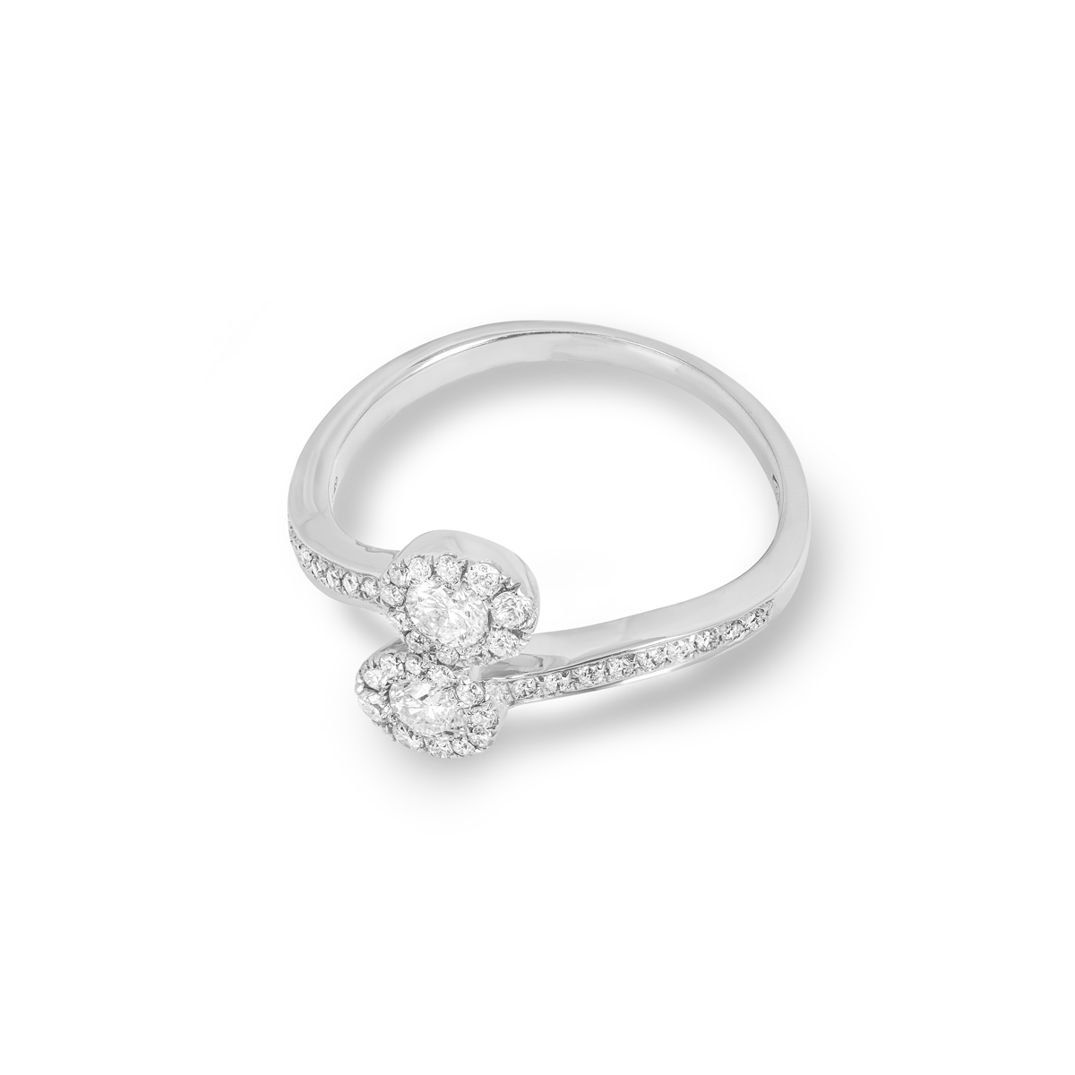 White Gold Diamond Crossover Ring 0.62ct